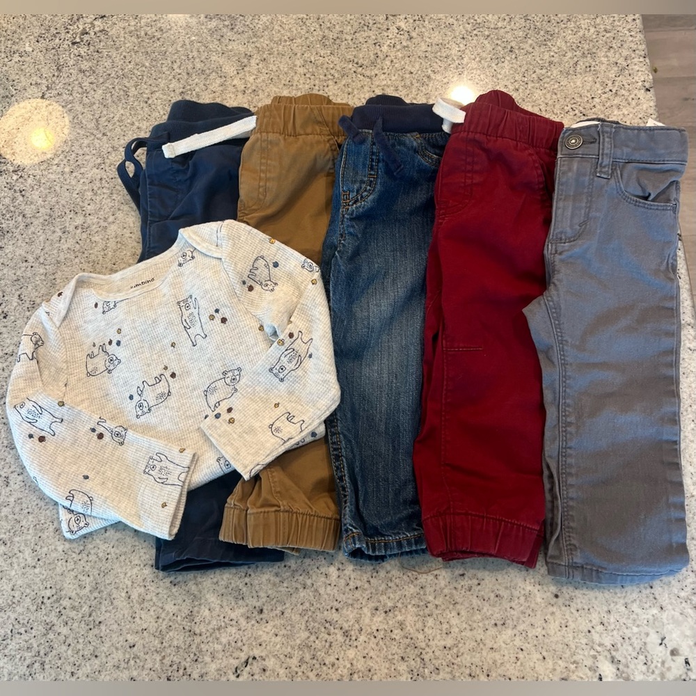 Baby toddler boy bundle pants joggers and bodysuit 12-18 months - Picture 1 of 8